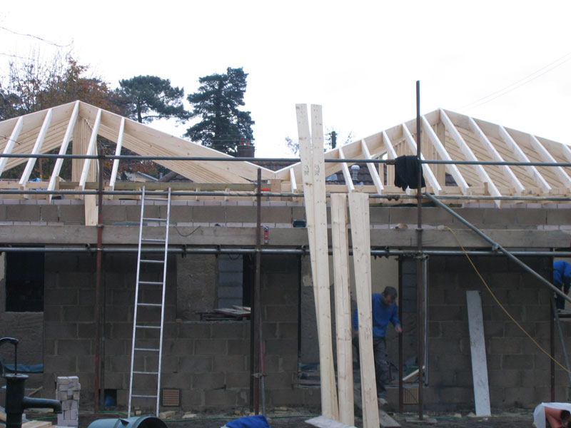 Home extension roofing under construction by Bournemouth home extension company, TP Carpentry